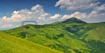 Alpine mountain meadows under Petros mount