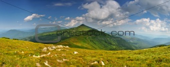 Highest Ukrainian mountains panorama. Chornogora ridge panorama