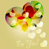 vector background with bright hearts