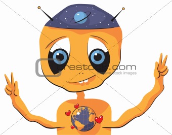Alien expressing love to Earth