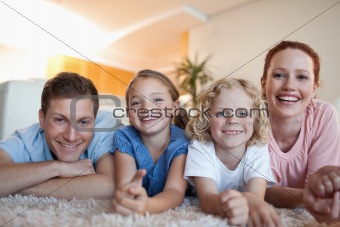 Young family ready for TV night