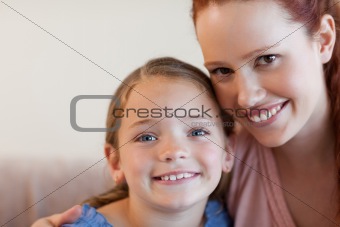 Cheerful mother and daughter