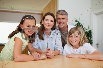 Family sitting at table