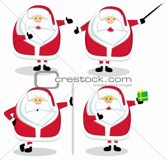 Santas in different positions. Set#1
