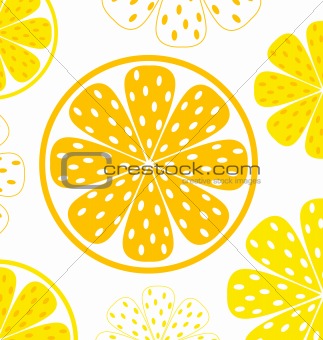 Lemon slices pattern or background - yellow & white