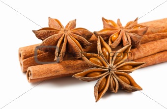 Cinnamon sticks and anise stars
