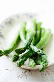 cooked green asparagus