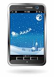 Smartphone with Christmas background