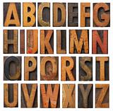 vintage wooden alphabet set
