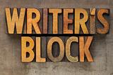 writer block in letterpress type