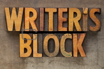 writer block in letterpress type