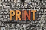 print word in letterpress type