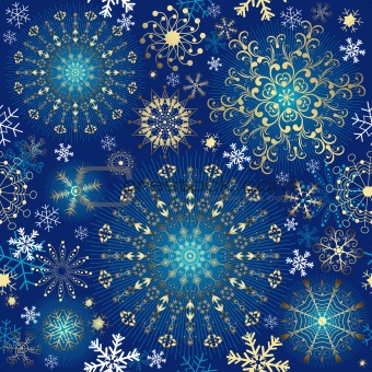 Christmas blue seamless pattern