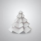 Handmade Christmas tree cut out from office paper with small dot