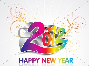abstract colorful new year background with floral