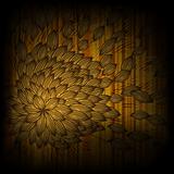 vector background with abstract yellow flower with blown petals