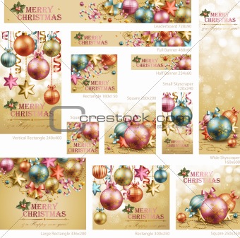 Collection of Christmas vintage banners
