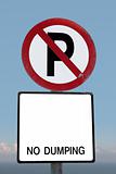 no parking sign on a cliff edge with clipping path