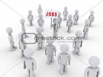 People attracted by job sign