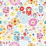 abstract pattern with dolls
