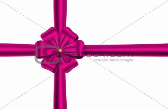 Pink ribbon with flower bow