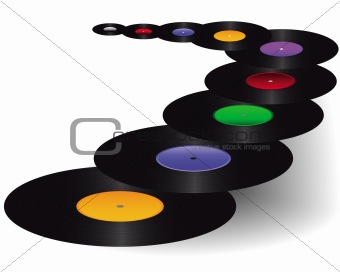 vinyl with colored stickers