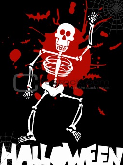 Halloween dancing skeleton background