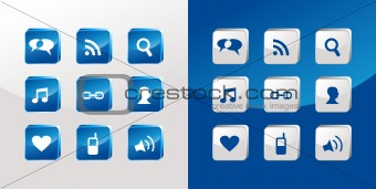Social media icons glass