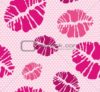 Lipstick Kiss shape print seamless pattern