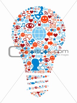 Lamp symbol in social media network icons