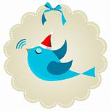 Twitter bird at Christmas time