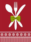 Fork, spoon and knife christmas background