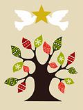 Peace and love Christmas tree design idea