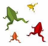 Group of various Origami frog