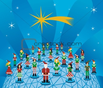 Christmas global social media network