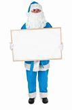 Blue Santa and empty bulletin board