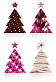 Christmas trees made with different textures design