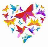 Spring Origami butterfly love