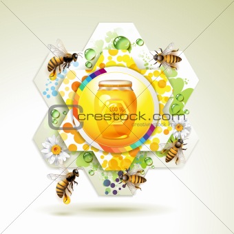 Glass jar with bee