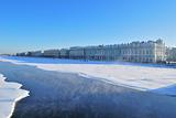 Saint-Petersburg. Palace Embankment and the Neva River in winter 