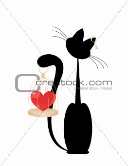 Cat and heart