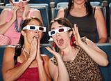 Amazed Women Watch 3d Movie