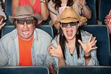 Couple Scream With 3d Glasses