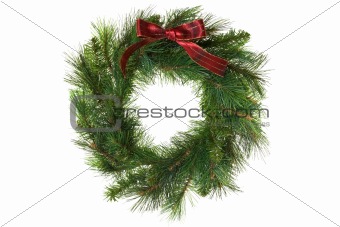 Christmas wreath with red bow