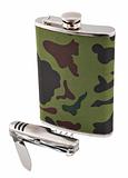 Metal flask and penknife