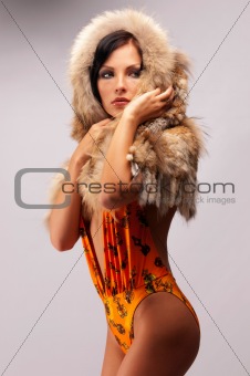 woman in a fur hat