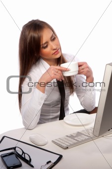 woman with a cup of coffee