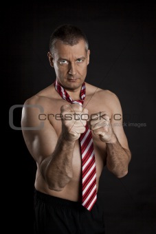 naked man with tie