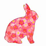 Spring Cherry Flowers Blossom Bunny Rabbit Illustration