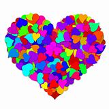 Colorful Hearts Forming Big Valentines Day Heart